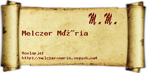 Melczer Mária névjegykártya
