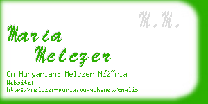 maria melczer business card